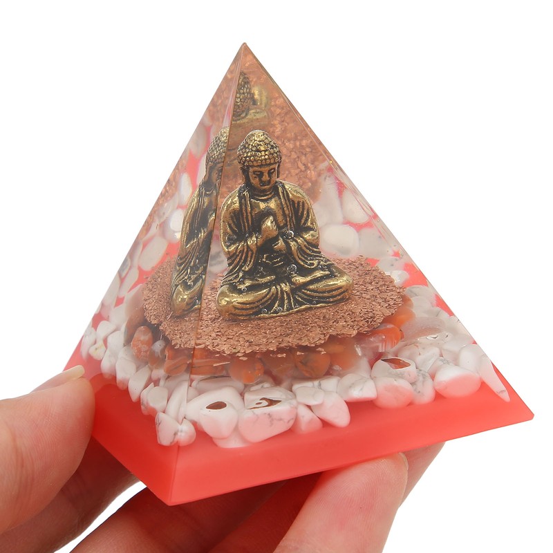 Crystal Pyramid Buddha Epoxy Energy Stone Handicraft for Household Decoration