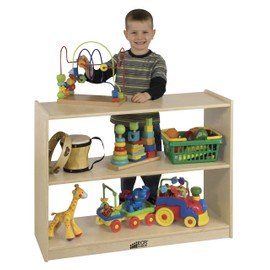 ECR4KIDS 2 Shelf Storage Birch Cabinet with Open Back, Natural