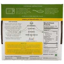 Pride Of India - Mung Bean Plain Papadum Lentil Crisp, 10 count (3.53oz - 100gm) - Plant Based Protein Snack, Gluten-Free Vegan Crackers, Healthy Bean Chips, Traditional Handmade Indian Low Carb Food