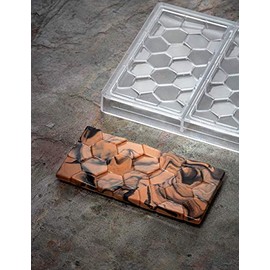 Pavoni Pavé by Vincent Vallée Chocolate-Bar/Candy-Bar Mold with 3 Cavities, Each 155mm x 78mm x 10mm High