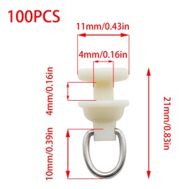 Pocoxll 100 Pcs Plastic Curtain Track Hooks, Curtain Track Glider, Pulley Curtain Tracks Accessories for Window Door Shower Bathroom（Style 1）