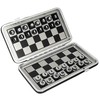 Pocket Chess Set with Black PU Leather Case, Portable Foldable