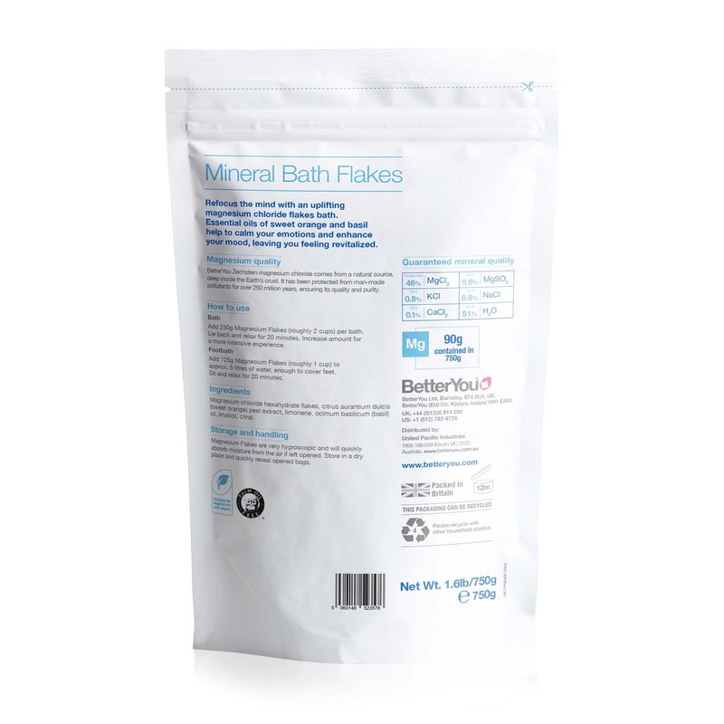 BetterYou Magnesium Mind Bath Flakes, Blend of Pure Zechstein Magnesium