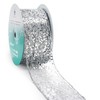 CT CRAFT LLC Sparkling Glitter Mesh Wired Ribbon 2.5" x
