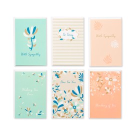 American Greetings Sympathy Cards Assortment, 6 Nature-Inspired Designs (48-Count)