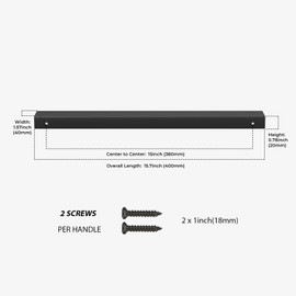 Peaha 10 Pack Kitchen Cabinet Handles 15 inch Black Pulls for Dresser Drawers Door Edge Finger Pull Aluminum Alloy Hardware