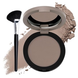Cool Toned Contour Palette with Mirror, Taupe Grey Contour Powder for Fair Pale Light Cool Skin Tones, Lightweight, Ultra-Blendable, Nose Contouring Bronzer Powder with Countour Brush