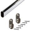 Cupboard Rail - Oval, Polished Chrome