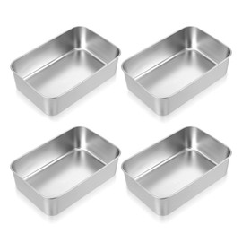 HaiFafafaing 4 Pcs Stainless Steel Bread Pan for Baking 9"x5" Meatloaf Pans for Oven Homemade Banana Sandwich Sourdough Meat Bread Baking Deep Loaf Pan Box Tin Healthy Sturdy Easy Release