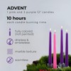 Christmas CANDWAX 12-Inch Dripless Taper Advent Candles Set - Purple
