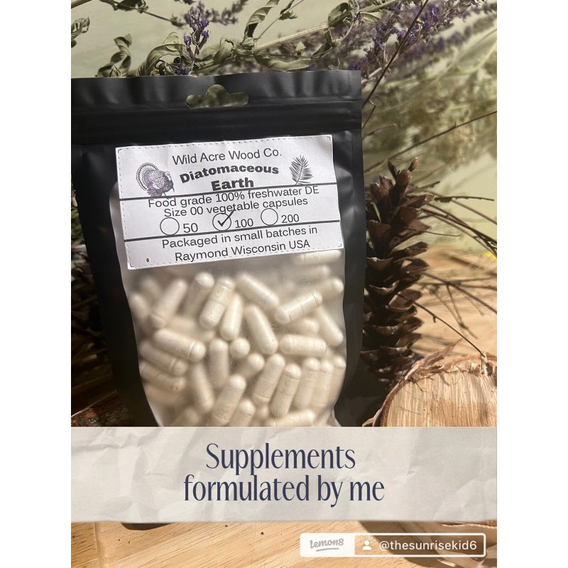 100% organic Food Grade diatomaceous earth capsules USA parasite Detox