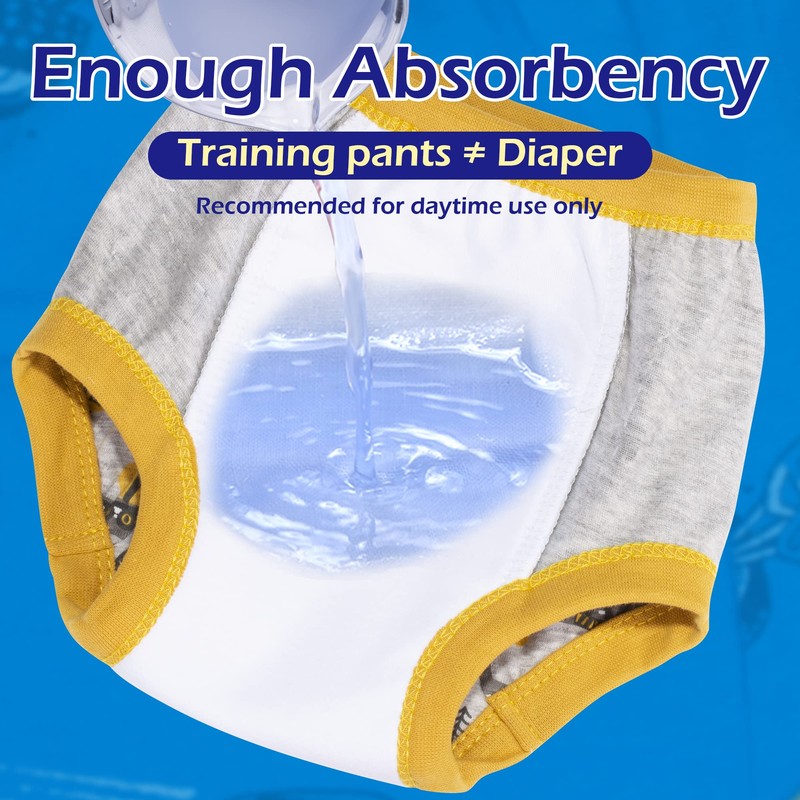 BIG ELEPHANT 10 Pack Toddler Potty Training Pants, Absorbent Underwear