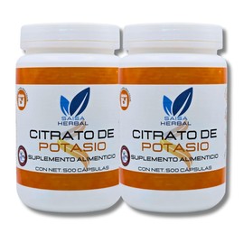Citrato de Potasio Pack de 2 bolsas de 500 cápsulas c/u.