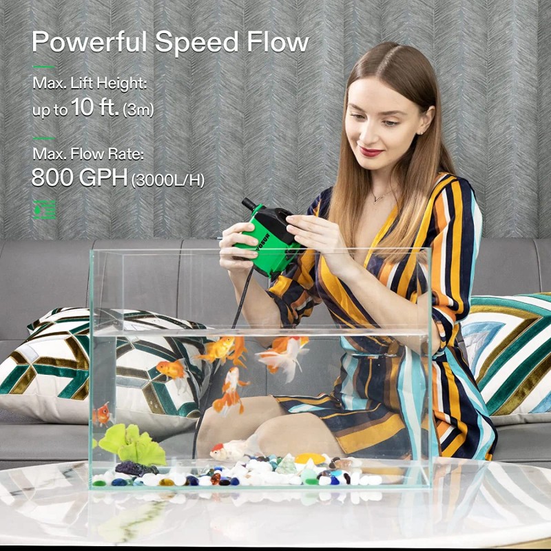 VIVOSUN Water Pump Hydroponics Pond Fountain Aquariums Submersible Fish Tank