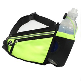 Water Bottle Belts Holder Waterproof Facilitate Waist Bag Fluorescent Green Bumbag Hydration Belt Running Belt with Water Bottle Holder Adjustable for Running Hiking Travel & Outdoor