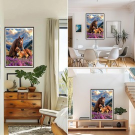 KEYIFA 5D DIY Horse Diamond Painting Accessories, Crystal Art Photo Craft Set, Diamond Painting Adults, DIY Full Drill Pictures, Diamond Painting Set, Home Wall Decor, 30 x 40 cm