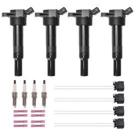 ENA Set of 4 Ignition Coil Pack with 4 Iridium Spark Plug and 4 Connector Plug Harness Compatible with Hyundai Kia Elantra GT Coupe Tucson Soul Forte 2011-2019 1.6L 1.8L 2.0L for UF651 XP5702 PT2910