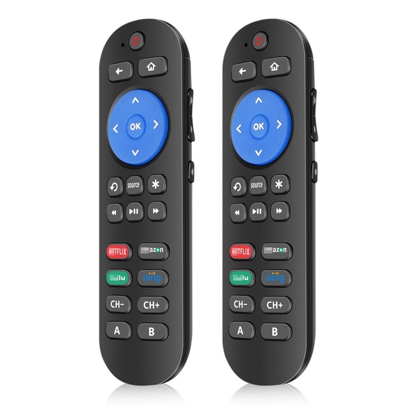 2 Pc Programmed Replacement Remote for Roku with Volume Key