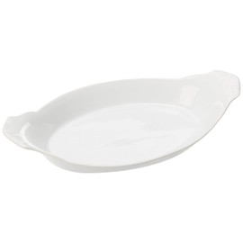 HIC Harold Import Co. Kitchen Oval Au Gratin Baking Dish Set, Fine White Porcelain, 10-Inch, Set of 4