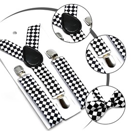 JUGUTA Hosenträger Kinder Fliege Kinder Sets, Y-Form Einstellbar Hosenträger, Verstellbare Fliege Und Hosenträger Im Set Für Jungen Und Mädchen, Fliege Set Für Körpergröße 85-135 Cm 1-10 Jahre