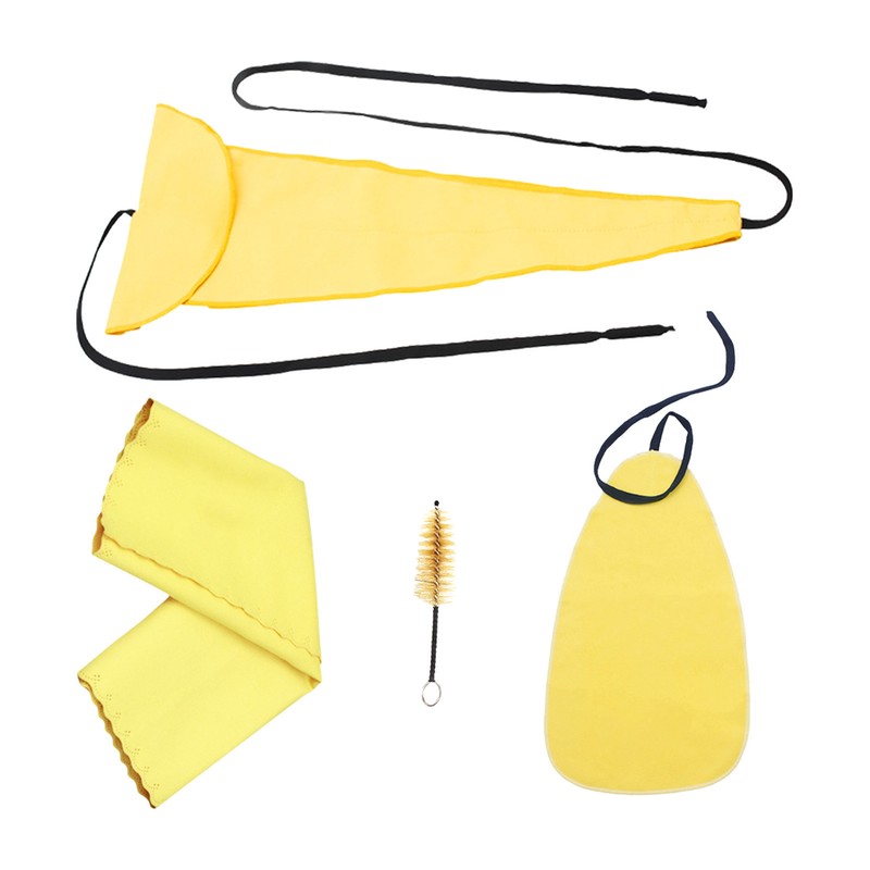 4Pcs Sax Mouthpiece Brush Kit Lightweight Portable Reliable Wiping Cloth