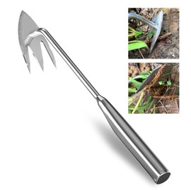Hueapion Weed Removal Tool, Weed Brush, Weed Removal Tool, Total Length 13.4 inches (340 mm), Weeding Mowing, Stainless Steel, One-Handed Hoe, Weeding Goods, Uprooting Goods, Convenient, Compact Cultivation Hoe, Weeding Tool, For Gardening