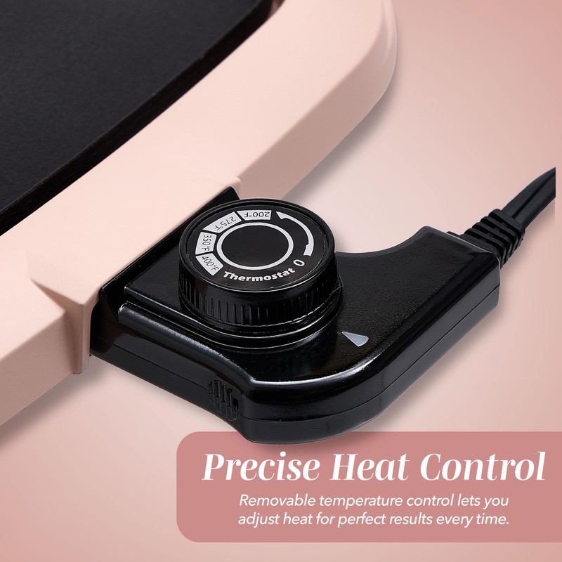 COOK WITH COLOR Electric Griddle 1200W, Nonstick Surface for Pancakes,