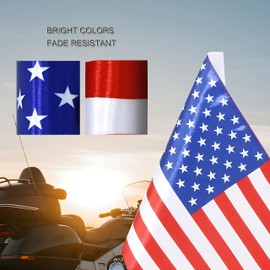 United States Motorcycle Bunting US Flag 9'' x 6'' - USA - US - American String Flags Replacement Fit for 3/8" Flagpole Hardware Luggage Racks