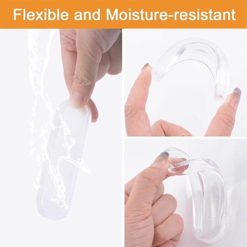 MOROBOR Clear PU Self-Adhesive Pulls, 8 Pcs Recessed Finger Pulls