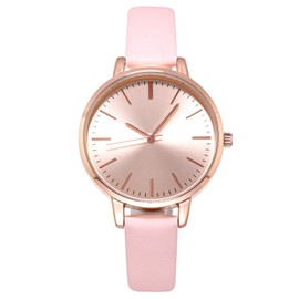 KIMOMT Women's Watches, Leather Strap, Luxury Quartz Watches, Waterproof, Fashion, Creative Watch for Girls, Ladies, Pink-rose gold, Strap.