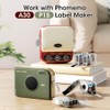 Phomemo A30 P15 Luminous Label Tape, Black on Glow-in-The-Dark Labels,