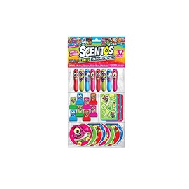 Scentos Scented Stationery Pack, 32 Pieces: 8 Scented Markers, 8 Scented Stampers, 8 Scented Sticker Sheets, 8 Notepads! Smells So Good!, Multicolor, Small (25028RP)