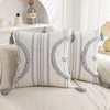 Boho Throw Pillow Covers 18x18 Set of 2 Cotton Woven