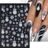 Christmas Nail Art Stickers 3D Self-Adhesive Snowflake Nail Decals Gold
