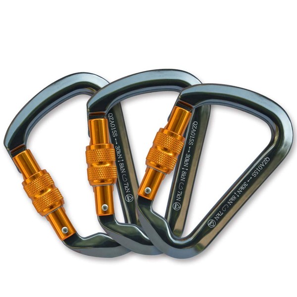 Carabiner Climbing Carabiner with Screw Lock Screw Safety Chain for