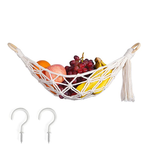 WUDQIJI Frucht Gemüse Hängematte Lang 56cm Obst Hängematte Obstkorb hängend