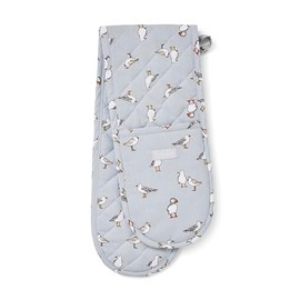 Cooksmart Double Oven Gloves Heat Resistant | British Designed Heat Resistant Oven Gloves | Modern Oven Mitt & Potholder for Home Cooking | Maximum Heat Protection Kitchen Oven Gloves - Coastal Birds