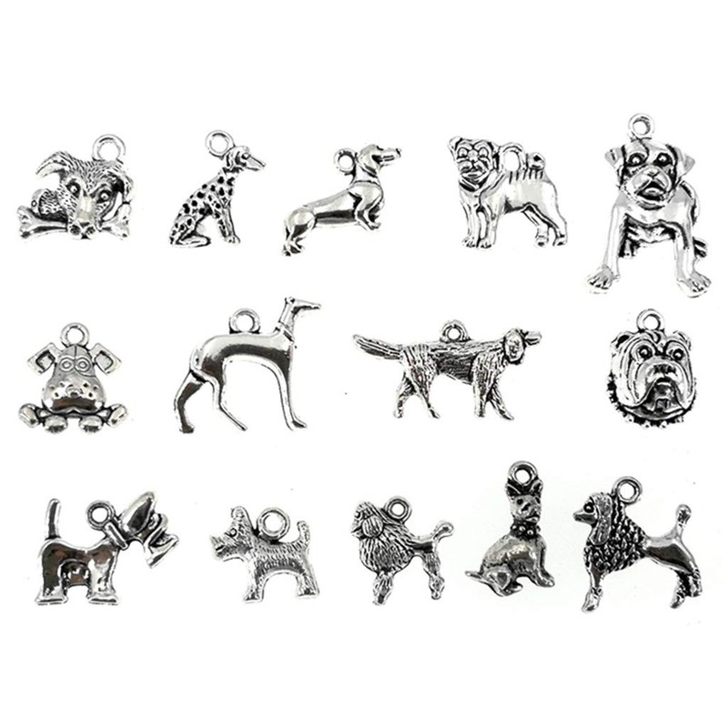 Kinteshun Assorted Dogs Pet Charm Pendant for DIY Jewelry Making
