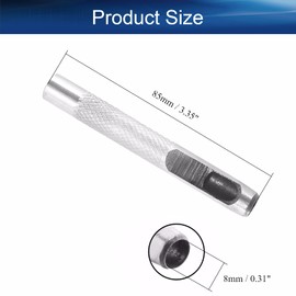 Auniwaig 2pcs Leather Hole Punch, Round Shape Hollow Punch Tool, Leather Craft Stitching Punch, 8mm Leather Punch for Leather Watch Band, Leather, Gasket Belt, Fabric, Canvas Paper Plastics