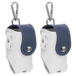 YOKIVE 2 Pcs Golf Balls Waist Bag, Sports Golf Balls Carry Pouch with Tee Holders, Buckle, Clip for Woman Man Storage Golf (White Blue)