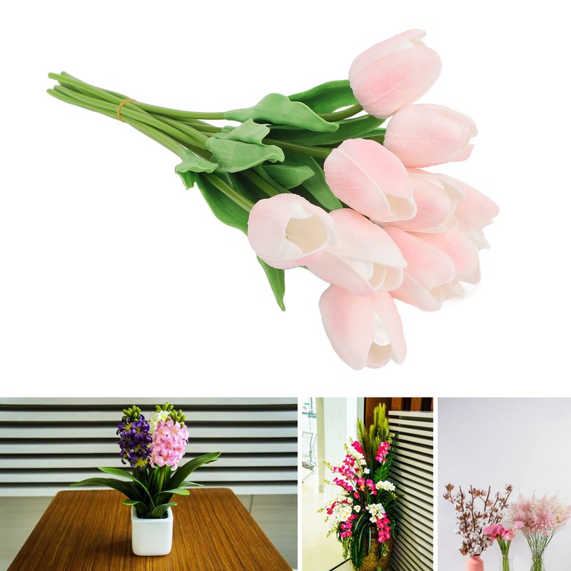 10pcs Artificial Tulip Flowers High Simulation Flowers Decor for Living