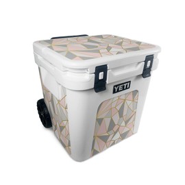 MightySkins Skin Compatible With Yeti Roadie 48 Wheeled Cooler - Rose Gold Polygon | Protective, Durable, and Unique Vinyl Decal wrap cover | Easy To Apply, Remove, and Change Styles | Made in the USA