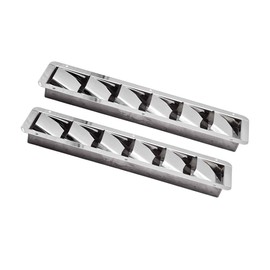 MARINE CITY Louvered Vent – Stainless Steel Mirror Finish, Corrosion-Resistant, Durable Vent Cover for Boats, Yachts, RVs & Homes (2 Pcs, 6 Slots)