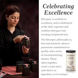 Silverpot English Breakfast Black Tea Bags, 50 Count | Farm-Direct Assam Blend, Caffeinated, Round Tea Bags, Reusable Tin