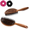 Cepillo para Cabello Desenredante de Madera con Cerdas de Jabalí