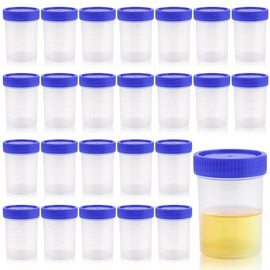 Qerutk 100pcs 40ml Specimen Pots Urine Sample Bottles, Scientific Specimen Containers with Screw-on Lids Medical Specimen Collection Containers for Test