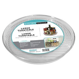 Kitchen Spaces Large Lazy Susan Turntable Organizer, Easy Reach Deep Cabinet Shelf Storage for Kitchen and Pantry Items, Great for Under The Sink, Clear and Sturdy with Full Spin