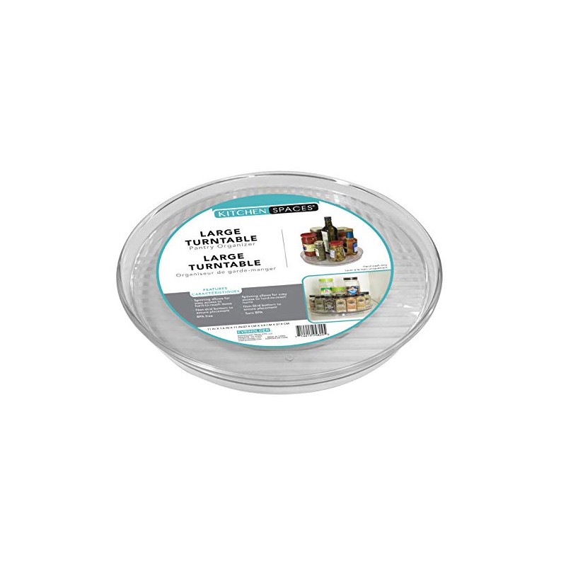 Kitchen Spaces Large Lazy Susan Turntable Organizer, Easy Reach Deep