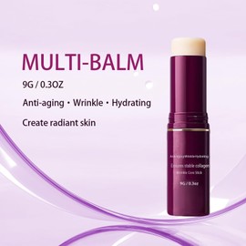 Sunnydeer 2PCS Calcium volume Multi Balm Cementerre - Korean Collagen Moisturizing Stick Anti-Wrinkle Cream for Intensive Repair & Skin Firming on Face, Eyes & Neck (purple)