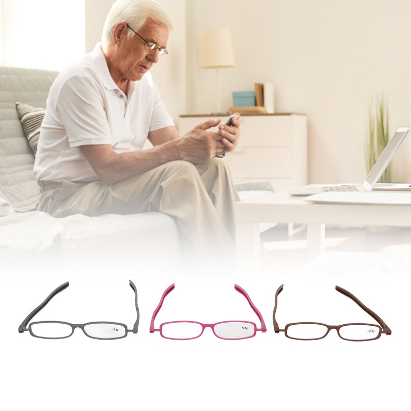 Reading Glasses 360 Degree Foldable Legs Lightweight Presbyopic Eyeglasses for